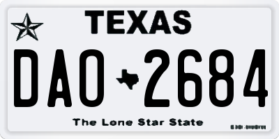 TX license plate DAO2684