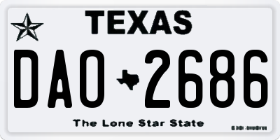 TX license plate DAO2686