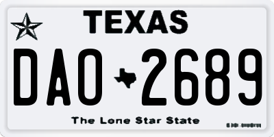 TX license plate DAO2689