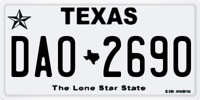TX license plate DAO2690