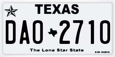 TX license plate DAO2710