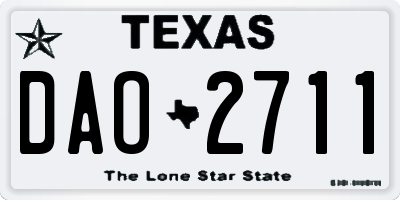 TX license plate DAO2711