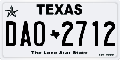 TX license plate DAO2712