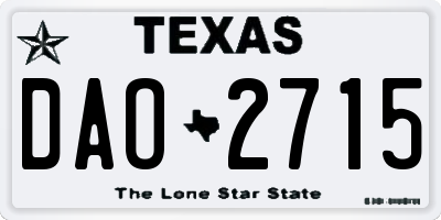 TX license plate DAO2715