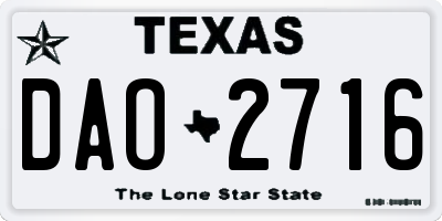 TX license plate DAO2716