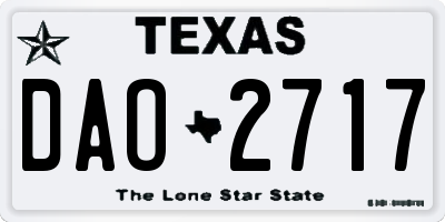 TX license plate DAO2717