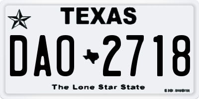 TX license plate DAO2718