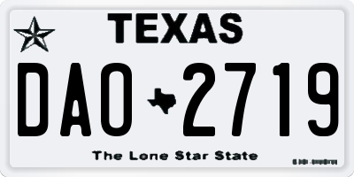 TX license plate DAO2719