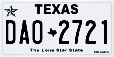 TX license plate DAO2721
