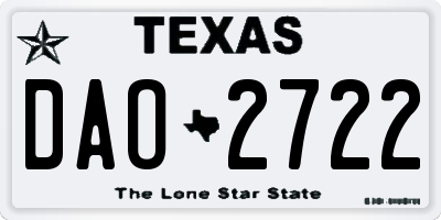 TX license plate DAO2722