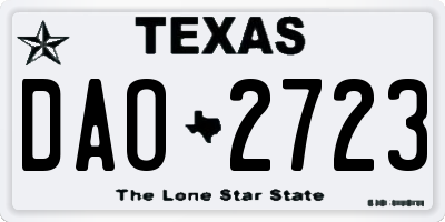 TX license plate DAO2723
