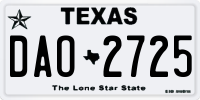 TX license plate DAO2725