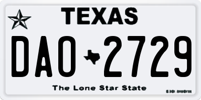 TX license plate DAO2729