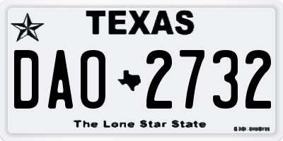 TX license plate DAO2732