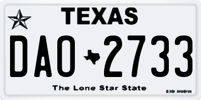 TX license plate DAO2733