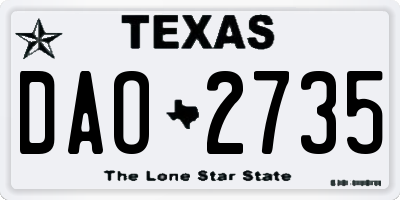 TX license plate DAO2735