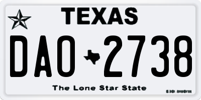 TX license plate DAO2738