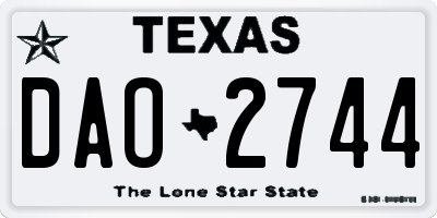 TX license plate DAO2744