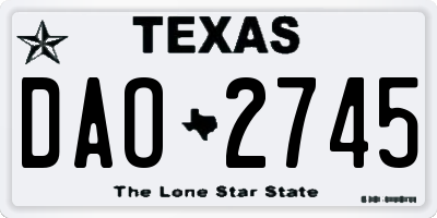 TX license plate DAO2745