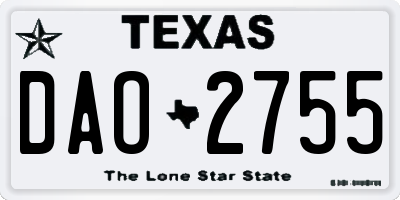 TX license plate DAO2755