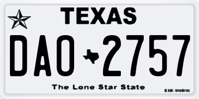 TX license plate DAO2757