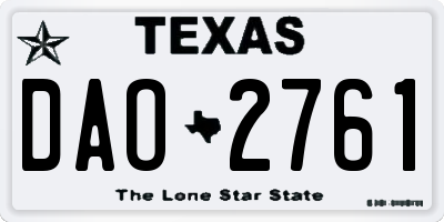 TX license plate DAO2761