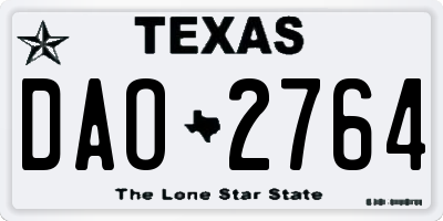 TX license plate DAO2764