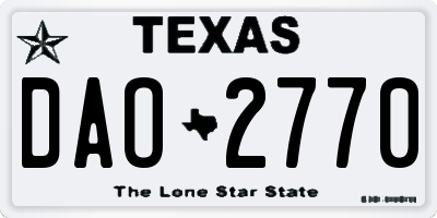TX license plate DAO2770