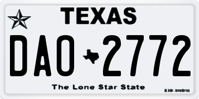 TX license plate DAO2772
