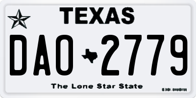 TX license plate DAO2779