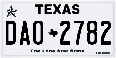 TX license plate DAO2782