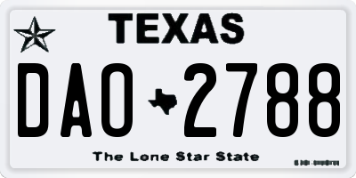 TX license plate DAO2788