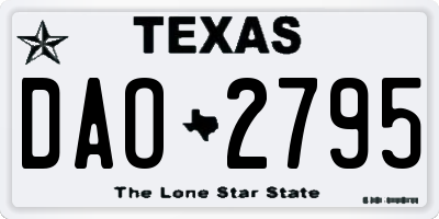 TX license plate DAO2795
