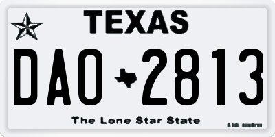 TX license plate DAO2813