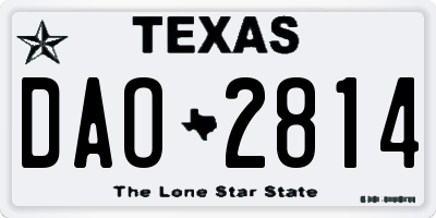 TX license plate DAO2814