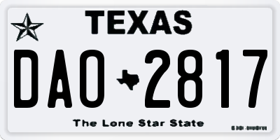TX license plate DAO2817