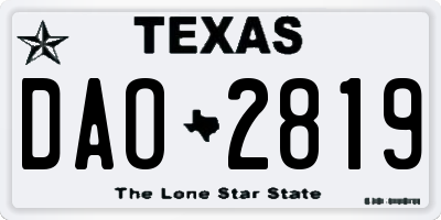 TX license plate DAO2819
