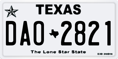 TX license plate DAO2821
