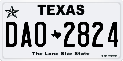 TX license plate DAO2824