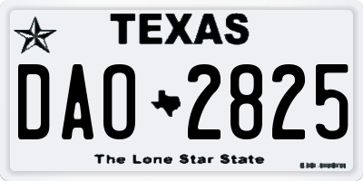 TX license plate DAO2825