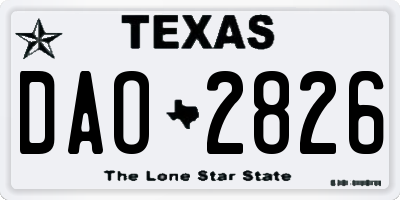 TX license plate DAO2826