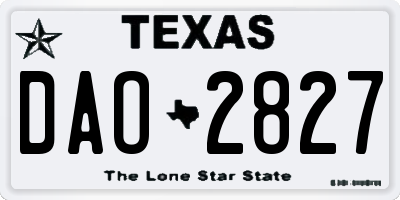 TX license plate DAO2827