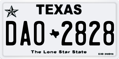 TX license plate DAO2828