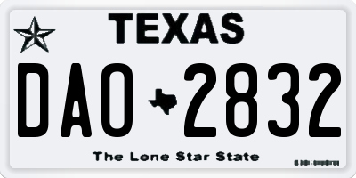 TX license plate DAO2832