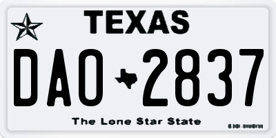 TX license plate DAO2837