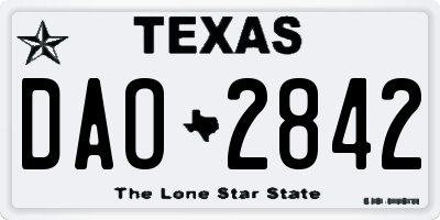 TX license plate DAO2842