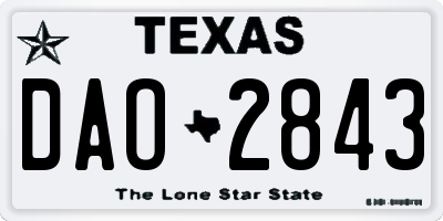 TX license plate DAO2843
