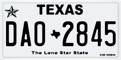 TX license plate DAO2845
