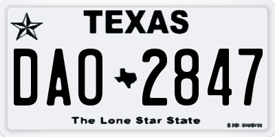 TX license plate DAO2847