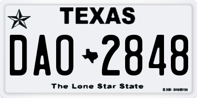 TX license plate DAO2848